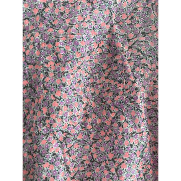 J crew Womens 0‎ Pink Purple Micro Flroal Long Sleeve Cottagecore Corp Fem - Picture 4 of 7